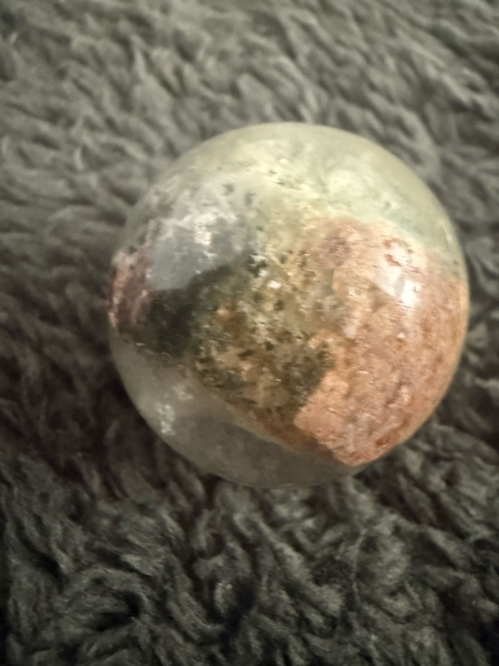 Polished Stone Sphere - Green and Brown Crystal Orb agate
